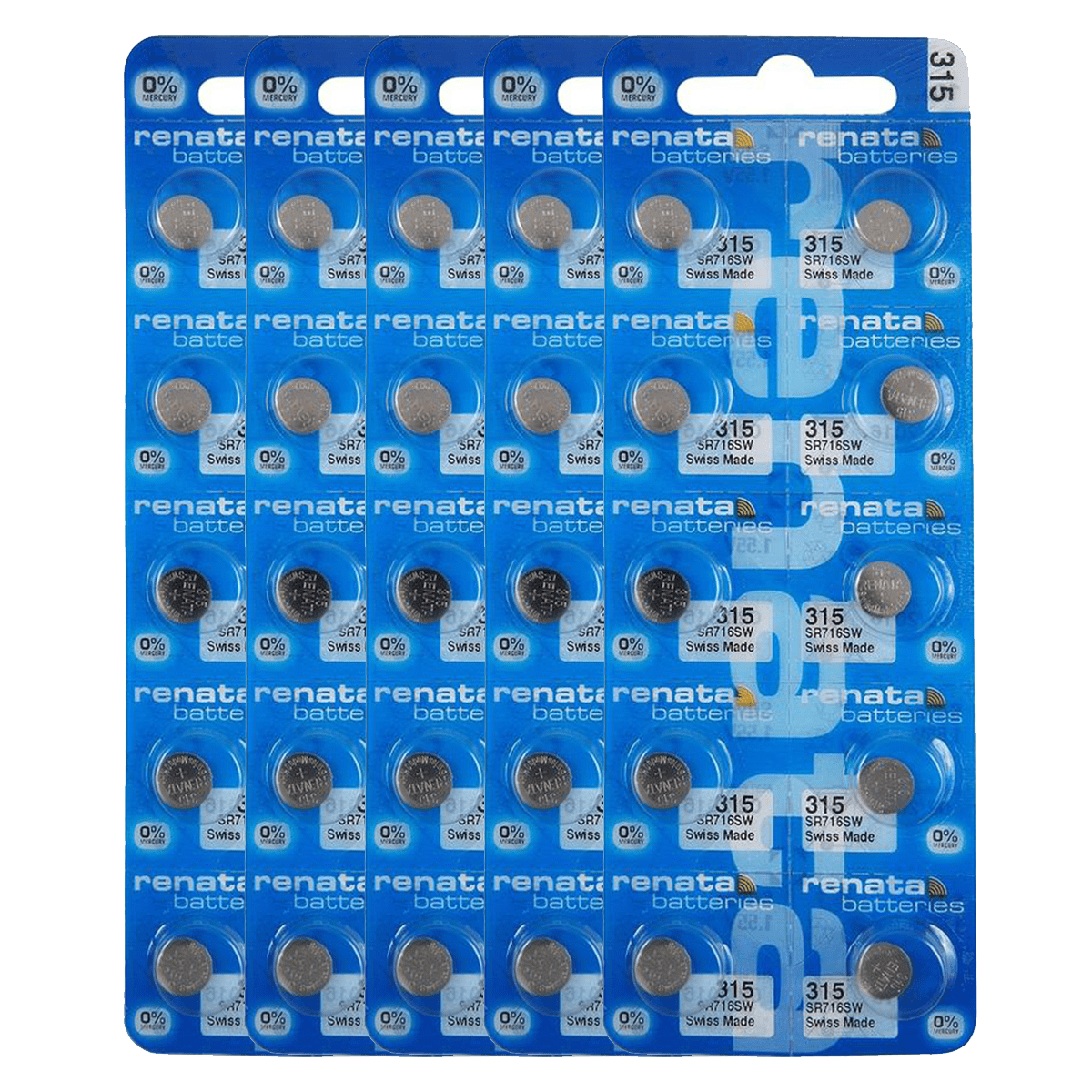 Renata 315 SR716SW Batteries - 1.55V Silver Oxide 315 Watch Battery (50 ...