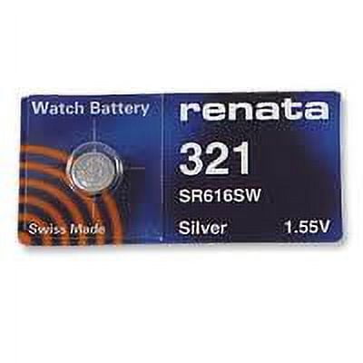 Renata 321 / SR616 Silver Oxide Button Battery 1.55V - 2 Pack