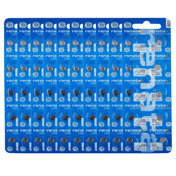 Renata 335 SR512SW Batteries - 1.55V Silver Oxide 335 Watch Battery (100 Count)