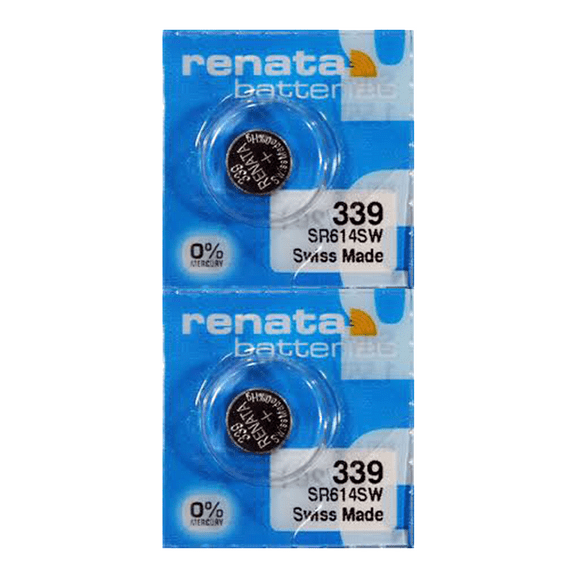 Renata 339 SR614SW Batteries - 1.55V Silver Oxide 339 Watch Battery (2 Count)