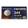 thumbnail image 1 of Renata 344 - SR1136SR Silver Oxide Button Battery 1.55V - 5 Pack 0% Mercury, 1 of 1