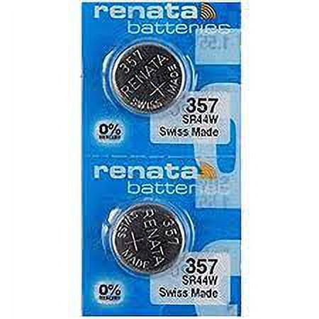 Renata 357/303 - SR44 Silver Oxide Button Battery 1.55V - 2 Pack + Free Shipping