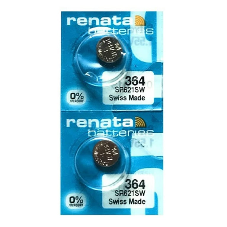 Set of 10 Renata 364 Silver Oxide Watch Batteries SR621SW