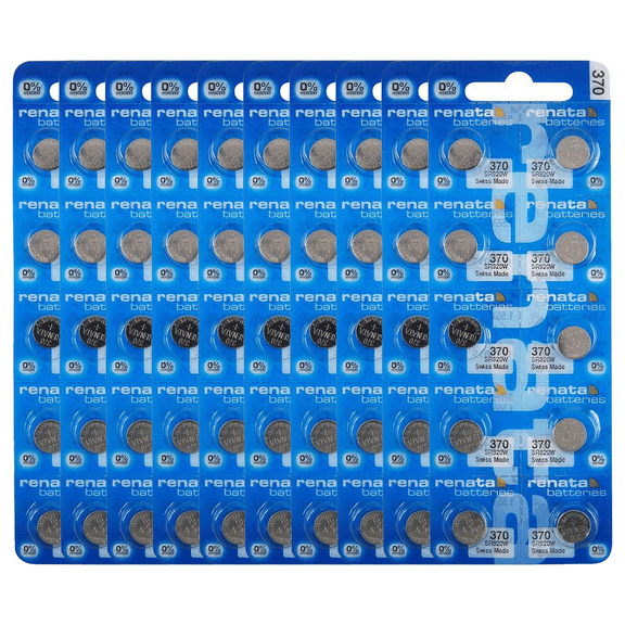 Renata 370 SR920W Batteries - 1.55V Silver Oxide 370 Watch Battery (100 Count)