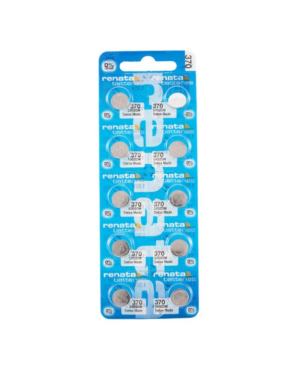 Renata 370 Silver Oxide Coin Battery (10 Pack) 1.55 volt 40mAh