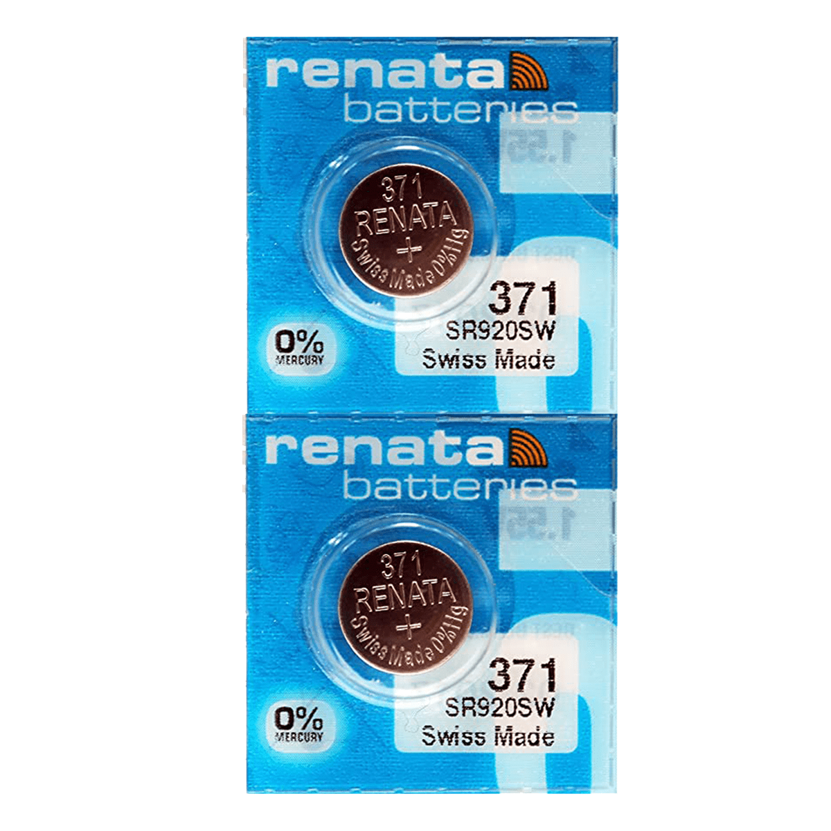 Renata 371 SR920SW Batteries - 1.55V Silver Oxide 371 Watch Battery (2  Count) 
