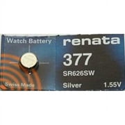 Renata 377/376 - SR626 Silver Oxide Button Battery 1.55V - 5 Pack
