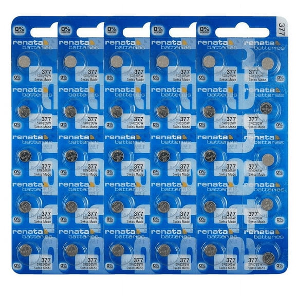 Renata 377 SR626SW Batteries - 1.55V Silver Oxide 377 Watch Battery (50 Count)