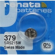 Renata 379 SR521SW AG0 LR521 D379 V379 CX521 618 Silver Oxide Mercury Free Electronic Battery x 1