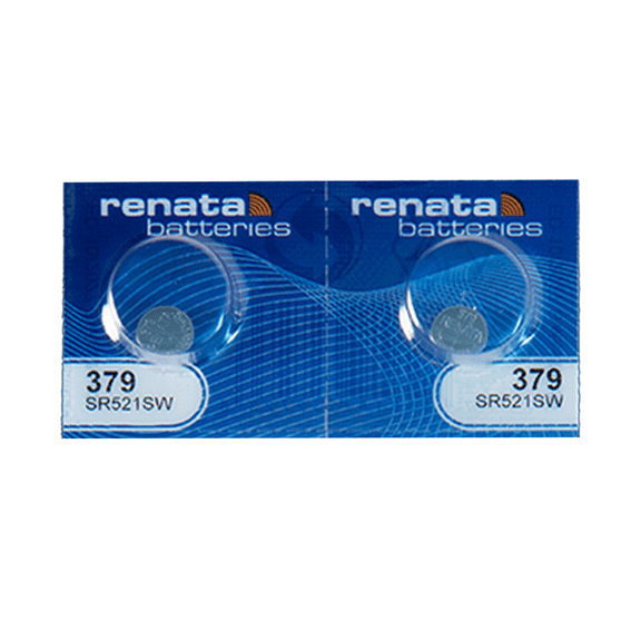 Renata 379 SR521SW Batteries - 1.55V Silver Oxide 379 Watch Battery (2 Count)