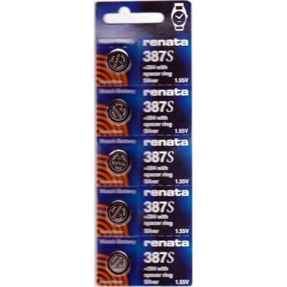 Renata 387 Watch Battery Button Cells (5 Batteries)