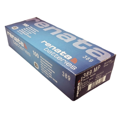 Renata 389 1.55 Volt 85mAh Silver Oxide Coin Cell Batteries (100 COUNT)