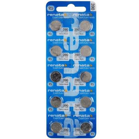 Renata 390 SR1130SW Batteries - 1.55V Silver Oxide 390 Watch Battery (10 Count)