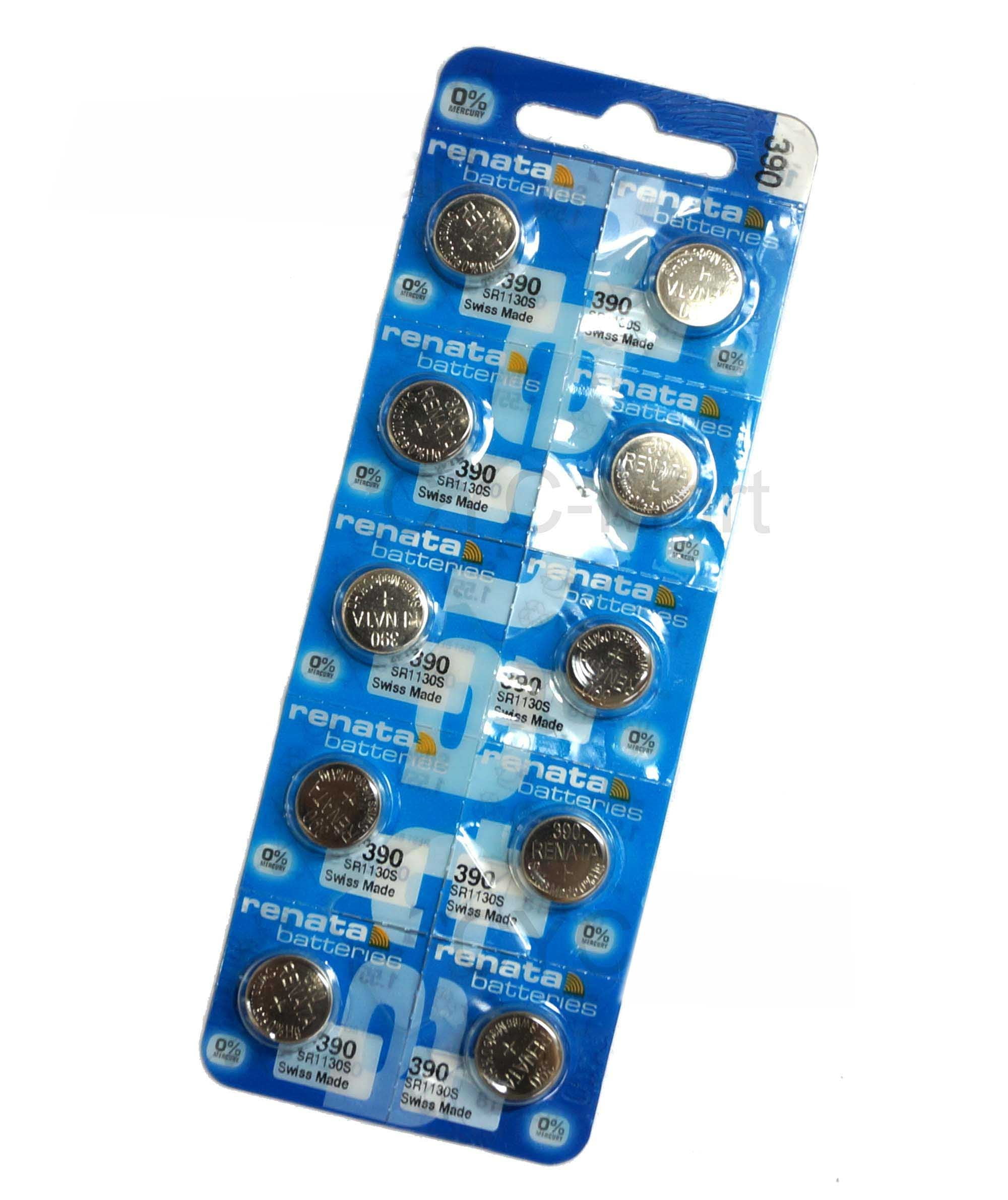 Renata #390 Silver Oxide Battery - 10 Pack (390-10) - Walmart.com