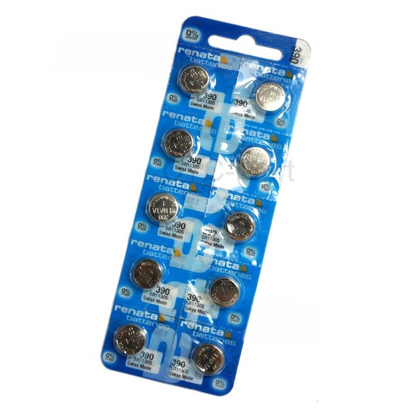 Renata #390 Silver Oxide Battery - 10 Pack (390-10)