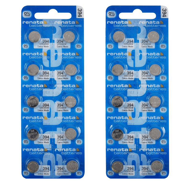Renata 394 SR936SW Batteries 1.55V Silver Oxide 394 Watch Battery 20 Count