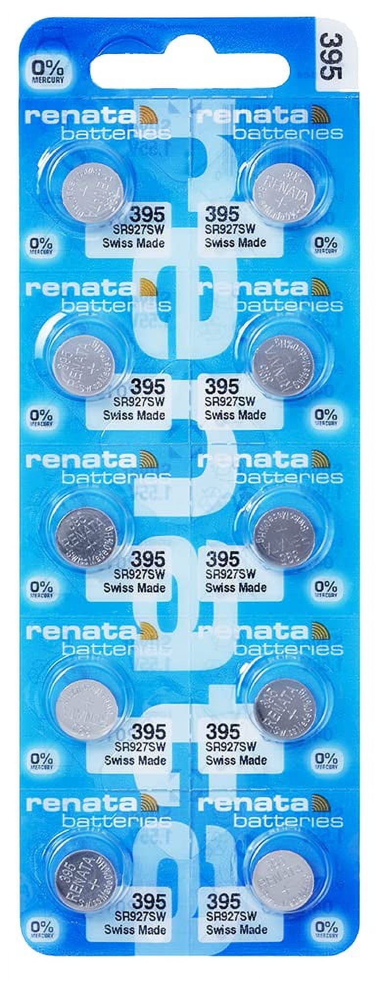 Renata 395 Uhrenbatterie 10 Stück - SR927SW AG7 1,5V Schweizer Qualität