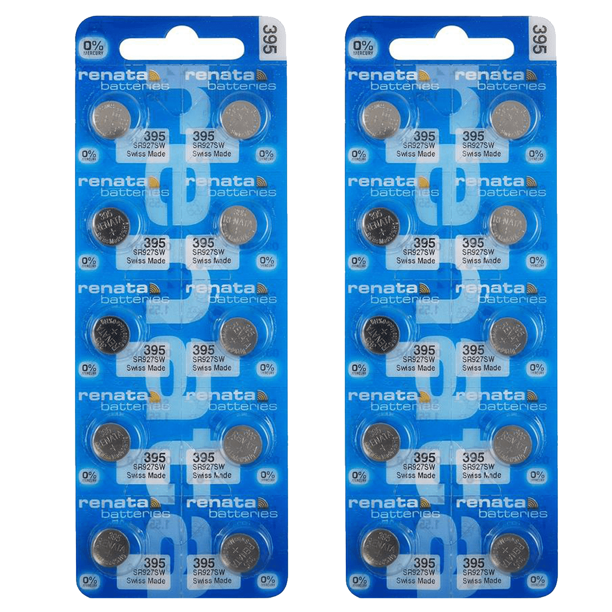 Renata 395 SR927SW Batteries - 1.55V Silver Oxide 395 Watch Battery (20 ...