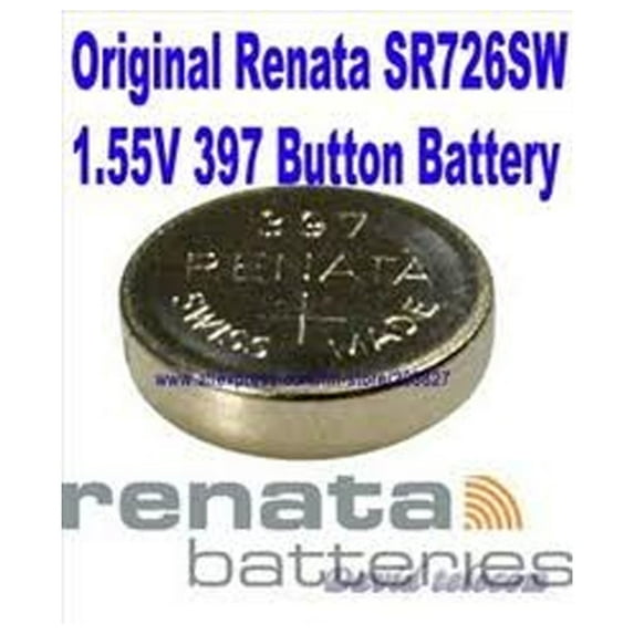 Renata 397/396 - SR726 Silver Oxide Button Battery 1.55V - 5 Pack