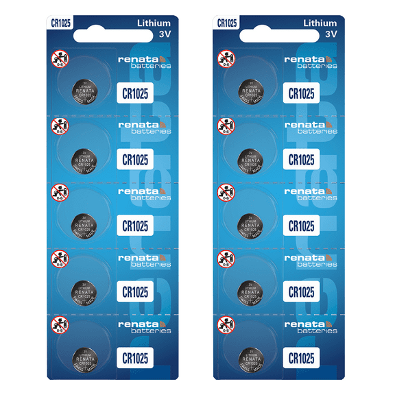 Renata CR1025 Batteries - 3V Lithium Coin Cell 1025 Battery (10 Count)