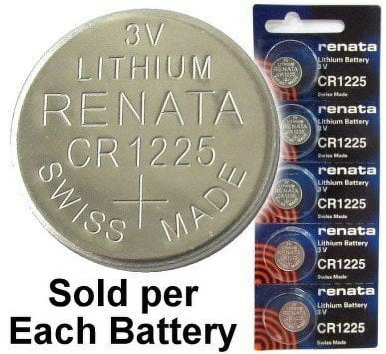Renata CR1225.TS (BR1225) 3V 48mAh Coin Lithium Battery, on Tear Strip (Pack of 5)