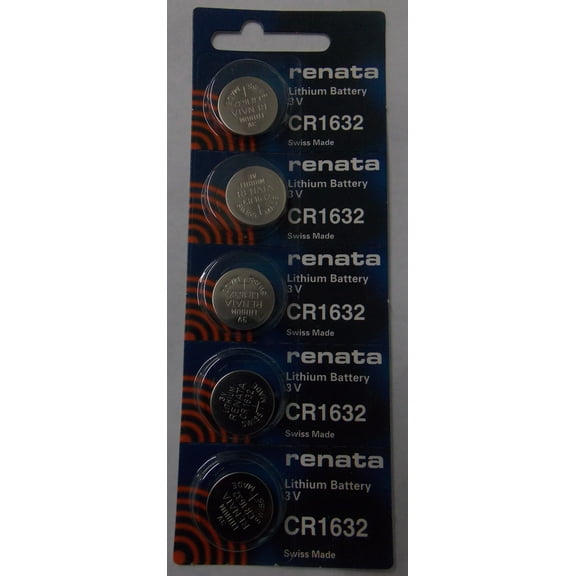 Renata CR1632 3V Lithium Coin Battery - 5 Pack + FREE SHIPPING