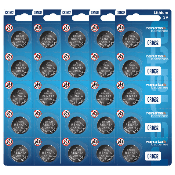 Renata CR1632 Batteries - 3V Lithium Coin Cell 1632 Battery (25 Count)