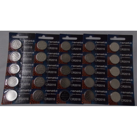 Renata CR2016 3V Lithium Coin Battery - 25 Pack + FREE SHIPPING