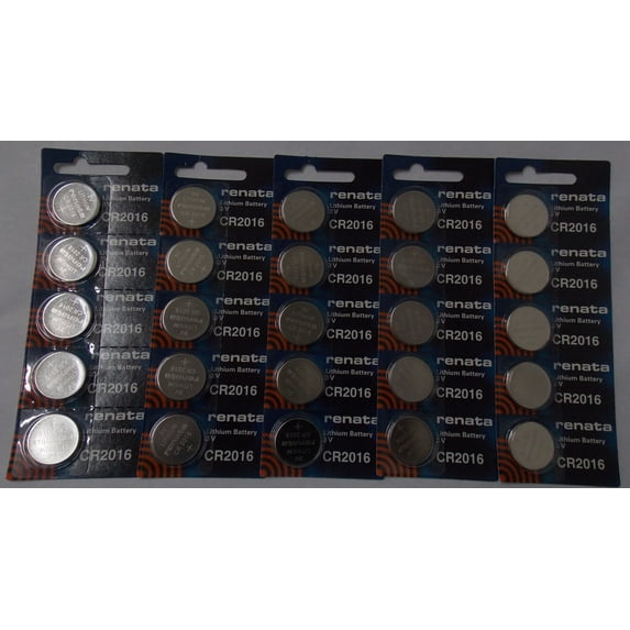 Renata CR2016 3V Lithium Coin Battery - 25 Pack + FREE SHIPPING