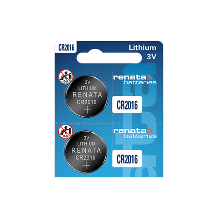 Renata CR2016 Batteries - 3V Lithium Coin Cell 2016 Battery (2 Count)