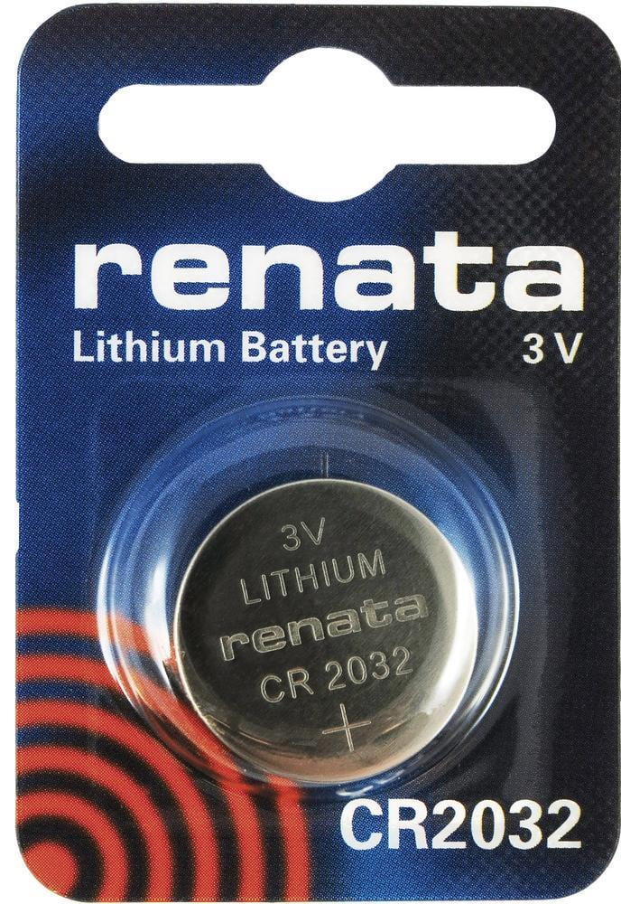 Renata CR2032 Lithium Knopfzellen, 3V, 12 Stück – Für Uhren, Taschenrechner & Kleingeräte