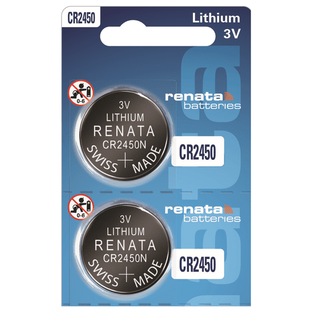 Renata CR2450 Batteries - 3V Lithium Coin Cell 2450 Battery (2 Count ...