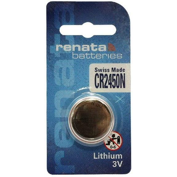Renata CR2450N 3 Volt Lithium Coin Battery, (4 Batteries)