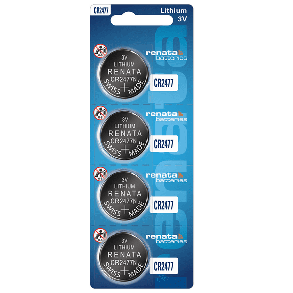 Renata CR2477 Batteries - 3V Lithium Coin Cell 2477 Battery (4 Count)
