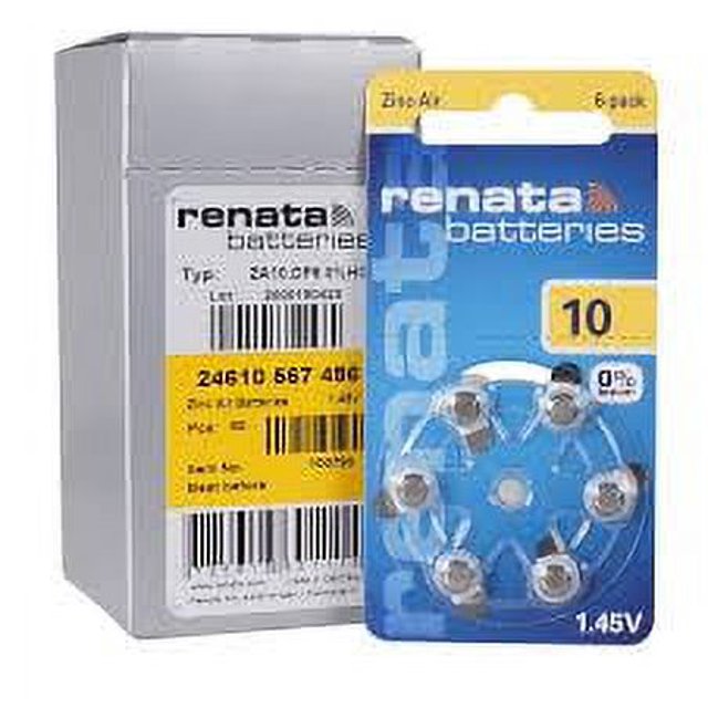 Renata Hearing Aid Battery ZA10 Box of 60