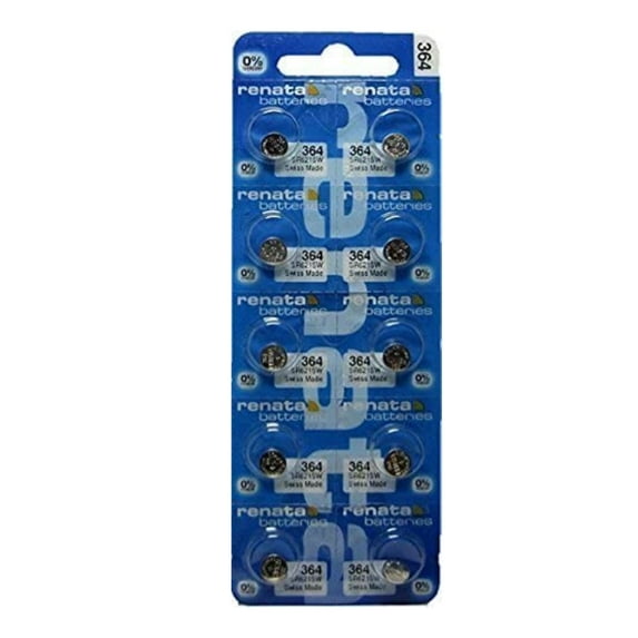 Renata Silver Oxide Watch Battery 364 - SR621SW (10 Batteries)