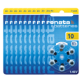 thumbnail image 1 of Renata Size 10 Zinc Air 1.45V Hearing Aid Battery (60 Pack), 1 of 5