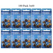 Renata Size 675 0% Mercury Hearing Aid Batteries with Blue Tab Pack of 180