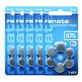thumbnail image 1 of Renata Size 675 Zinc Air 1.45V Hearing Aid Battery (30 Pack), 1 of 5