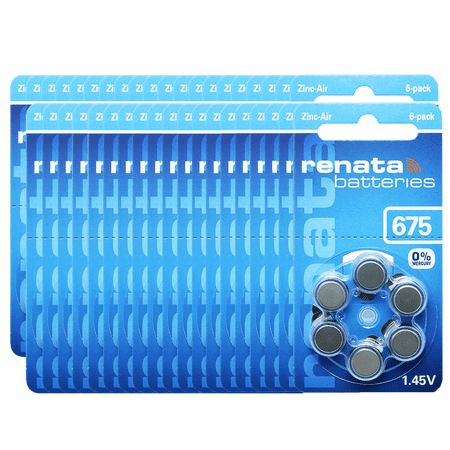 Renata Size 675 Zinc Air 1.45V Hearing Aid Battery (300 Pack)