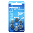 thumbnail image 1 of Renata Size 675 Zinc Air 1.45V Hearing Aid Battery (6 Pack), 1 of 5
