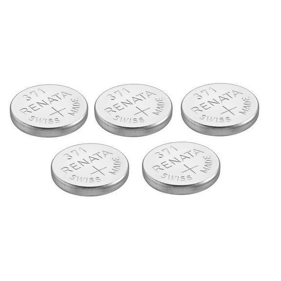 Renata Watch Battery Swiss Made Renata 371 or SR 920 SW 1.5 V (5 Batteries, 371 or SR 920 SW)