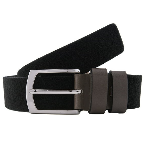 Renato Balestra A443/40 NERO Black Felt Adjustable Leather Mens Belt-Size:38 for mens