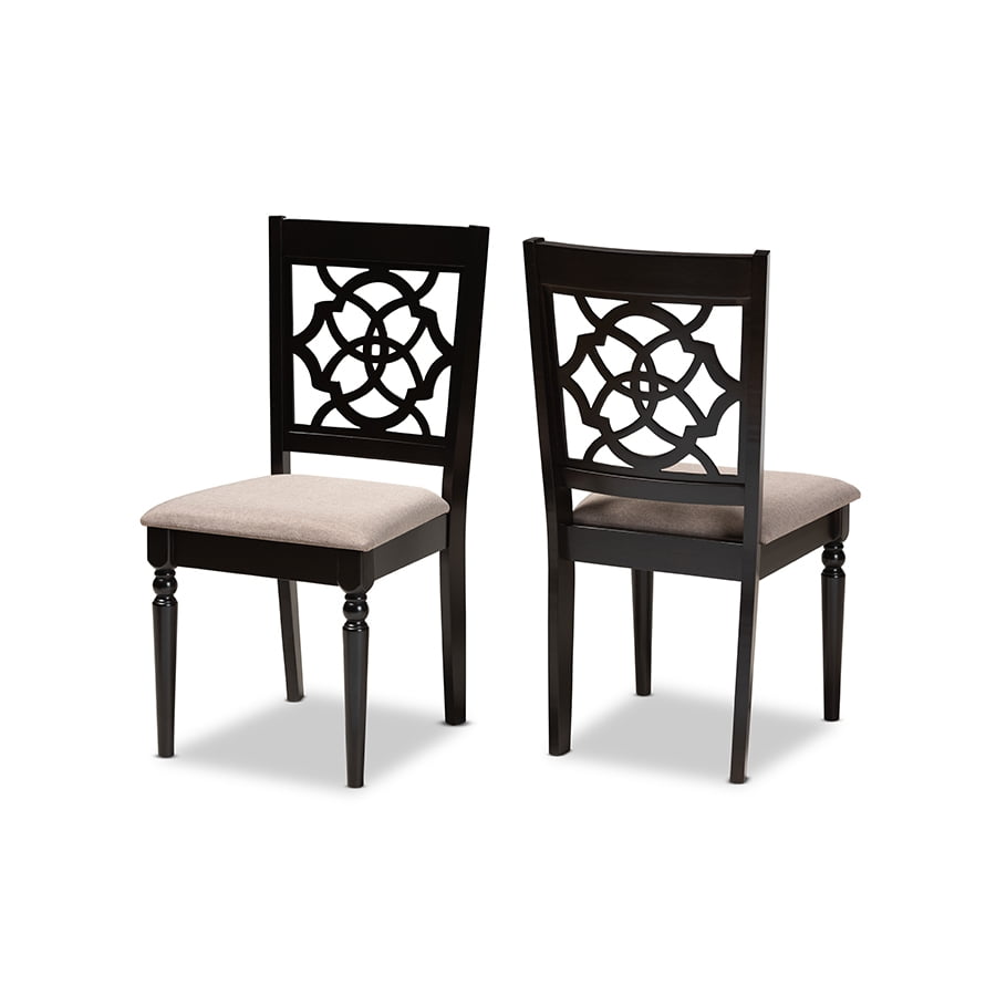 Renaud Sand and Espresso Oak Cane Dining Chair Set