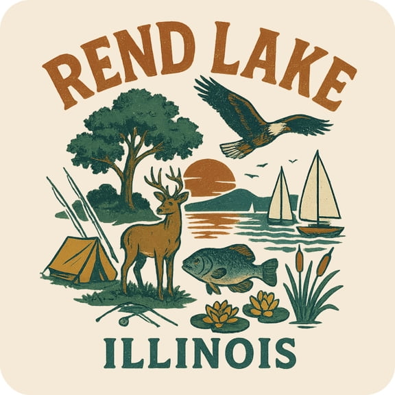 Rend Lake Illinois Keepsakes Souvenir Vinyl Sticker – Destination Travel Keepsake Collectible (3-Inches Wide)