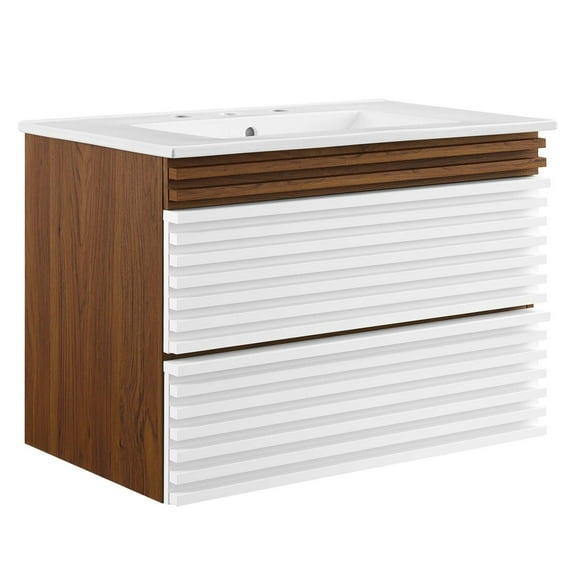 Render 30" Wall-Mount Bathroom Vanity-EEI-5421-CHA-WHI