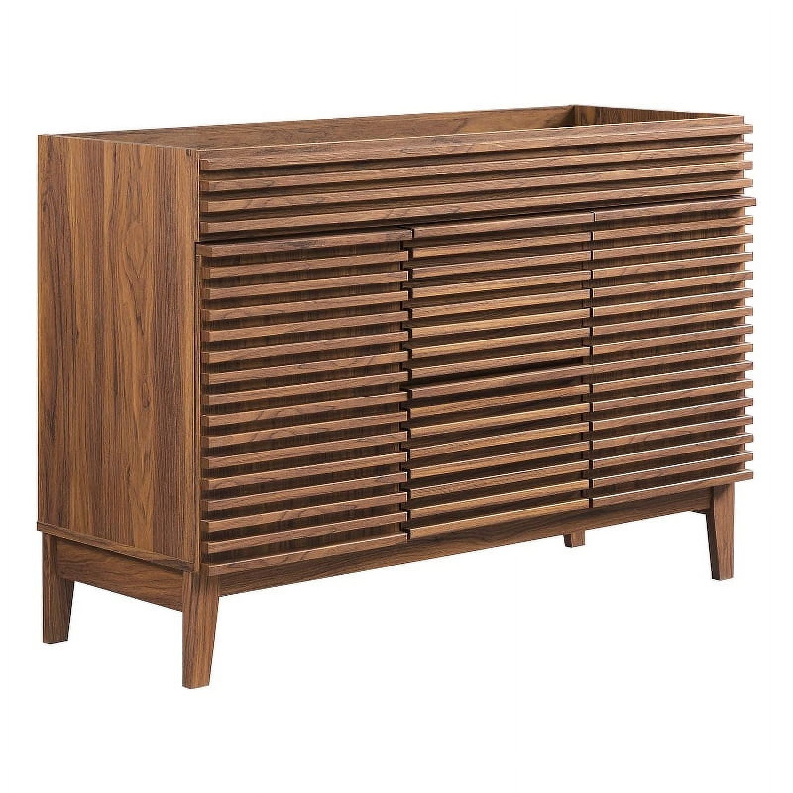Render 48" Double Sink Compatible (Not Included) Bathroom Vanity Cabinet in Walnut