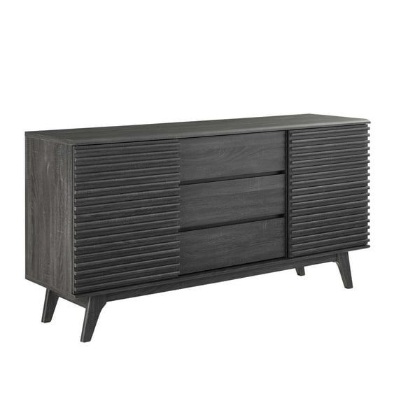Modway Render 63" Sideboard Buffet Table or TV Stand in Charcoal