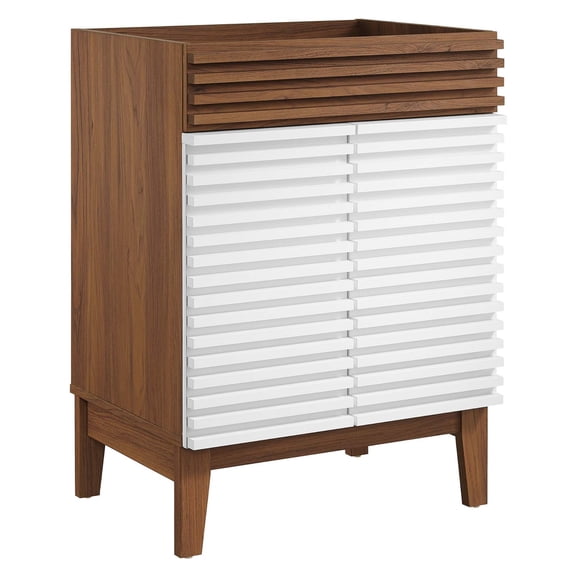 Render Mid-Century Walnut Vanity with Ample Storage - Assembly Required