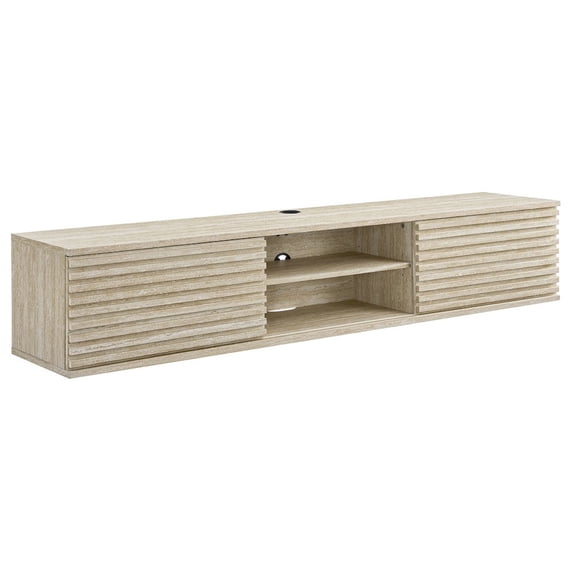 Render Wall-Mount Media Console TV Stand in Travertine